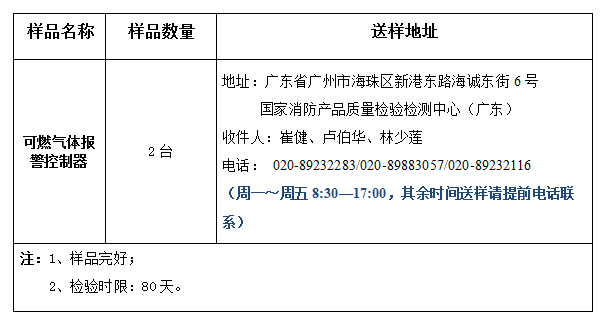可燃氣體報警控制器產(chǎn)品認證型式試驗業(yè)務辦理指南(廣東所)