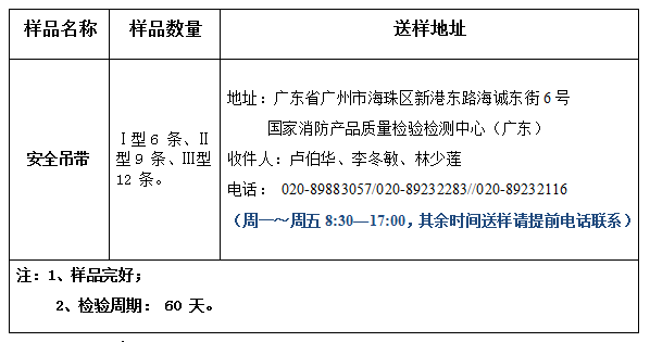 安全吊帶產(chǎn)品認(rèn)證型式試驗業(yè)務(wù)辦理指南(廣東所)